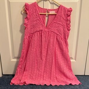 Pink Lily Vibrant Pink Blouse